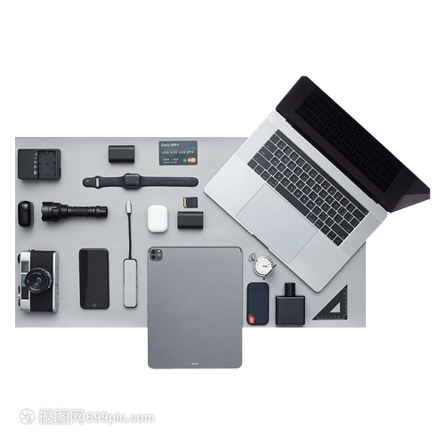 电子产品整齐排列 高效与美学的完美结合